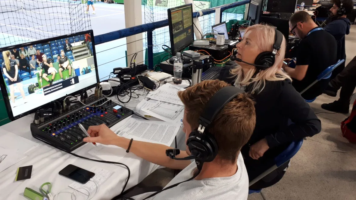 Broadcasting - tennis commentary at Scotoun